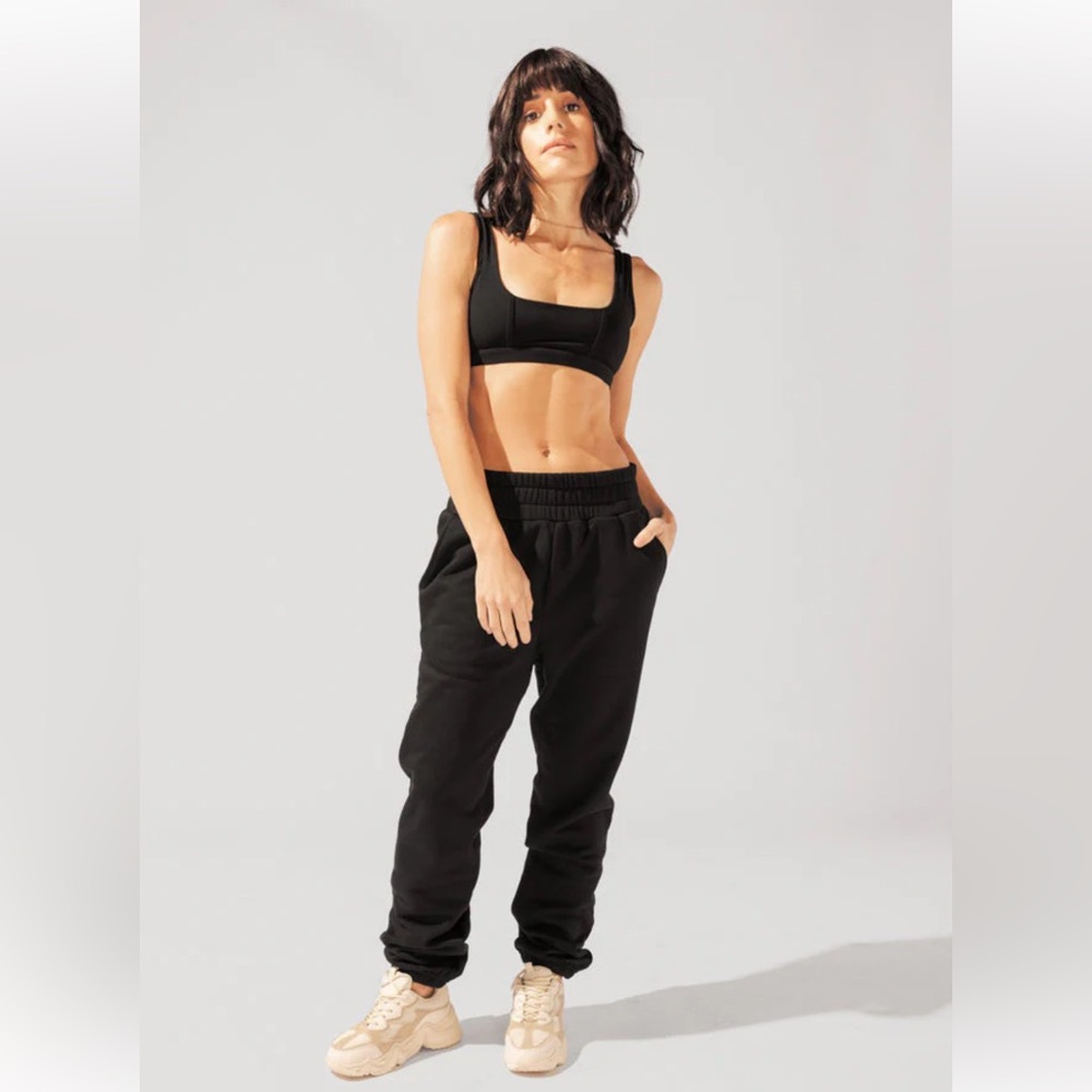 Popflex Cloud Rollover Sweatpant - Black - Picture 2 of 11